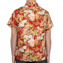 Load image into Gallery viewer, Red Cranes Aloha Shirt